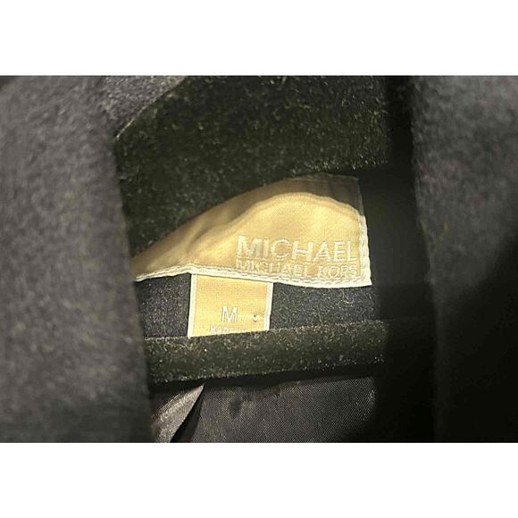 Michael Michael Kors Black Wool Double Breasted Belted Coat Size M Pockets EUC!! - Picture 4 of 5